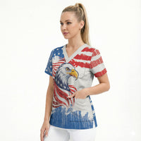 United States Flag Day Scrub Top Proud To Honor The Stars And Stripes