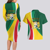 Benin Independence Day Personalized Couples Matching Long Sleeve Bodycon Dress and Hawaiian Shirt Since 1960 Fraternite Justice Travail - Wonder Print Shop