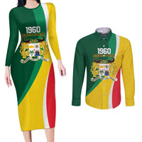 Benin Independence Day Personalized Couples Matching Long Sleeve Bodycon Dress and Long Sleeve Button Shirt Since 1960 Fraternite Justice Travail - Wonder Print Shop