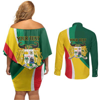 Benin Independence Day Personalized Couples Matching Off Shoulder Short Dress and Long Sleeve Button Shirt Since 1960 Fraternite Justice Travail - Wonder Print Shop