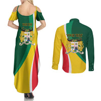 Benin Independence Day Personalized Couples Matching Summer Maxi Dress and Long Sleeve Button Shirt Since 1960 Fraternite Justice Travail - Wonder Print Shop