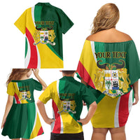 Benin Independence Day Personalized Family Matching Off Shoulder Short Dress and Hawaiian Shirt Since 1960 Fraternite Justice Travail - Wonder Print Shop