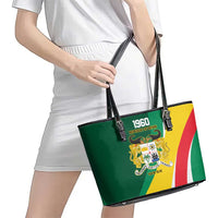 Benin Independence Day Personalized Leather Tote Bag Since 1960 Fraternite Justice Travail - Wonder Print Shop