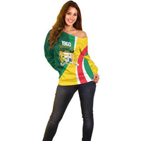 Benin Independence Day Personalized Off Shoulder Sweater Since 1960 Fraternite Justice Travail - Wonder Print Shop