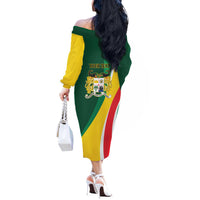 Benin Independence Day Personalized Off The Shoulder Long Sleeve Dress Since 1960 Fraternite Justice Travail - Wonder Print Shop