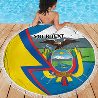 Ecuador Independence Day Personalized Beach Blanket Pro Deo Patria et Libertate - Wonder Print Shop