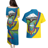 Ecuador Independence Day Personalized Couples Matching Puletasi and Hawaiian Shirt Pro Deo Patria et Libertate - Wonder Print Shop