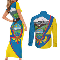 Ecuador Independence Day Personalized Couples Matching Short Sleeve Bodycon Dress and Long Sleeve Button Shirt Pro Deo Patria et Libertate - Wonder Print Shop