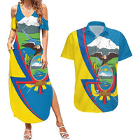 Ecuador Independence Day Personalized Couples Matching Summer Maxi Dress and Hawaiian Shirt Pro Deo Patria et Libertate - Wonder Print Shop
