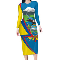 Ecuador Independence Day Personalized Family Matching Long Sleeve Bodycon Dress and Hawaiian Shirt Pro Deo Patria et Libertate - Wonder Print Shop