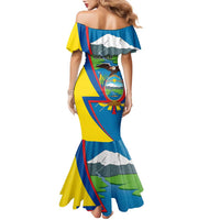 Ecuador Independence Day Personalized Family Matching Mermaid Dress and Hawaiian Shirt Pro Deo Patria et Libertate - Wonder Print Shop