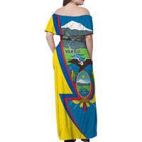 Ecuador Independence Day Personalized Family Matching Off Shoulder Maxi Dress and Hawaiian Shirt Pro Deo Patria et Libertate - Wonder Print Shop