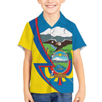 Ecuador Independence Day Personalized Family Matching Short Sleeve Bodycon Dress and Hawaiian Shirt Pro Deo Patria et Libertate - Wonder Print Shop