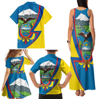 Ecuador Independence Day Personalized Family Matching Tank Maxi Dress and Hawaiian Shirt Pro Deo Patria et Libertate - Wonder Print Shop