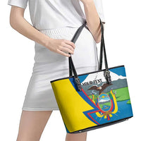 Ecuador Independence Day Personalized Leather Tote Bag Pro Deo Patria et Libertate - Wonder Print Shop
