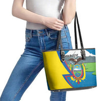 Ecuador Independence Day Personalized Leather Tote Bag Pro Deo Patria et Libertate - Wonder Print Shop