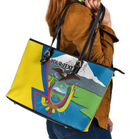 Ecuador Independence Day Personalized Leather Tote Bag Pro Deo Patria et Libertate - Wonder Print Shop