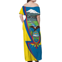 Ecuador Independence Day Personalized Off Shoulder Maxi Dress Pro Deo Patria et Libertate - Wonder Print Shop