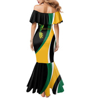 Jamaica Independence Day Personalized Family Matching Mermaid Dress and Hawaiian Shirt Green and Yellow Tribal Hummingbird - Wonder Print Shop