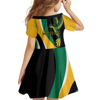 Jamaica Independence Day Personalized Family Matching Off Shoulder Maxi Dress and Hawaiian Shirt Green and Yellow Tribal Hummingbird - Wonder Print Shop