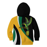Jamaica Independence Day Personalized Kid Hoodie Green and Yellow Tribal Hummingbird - Wonder Print Shop