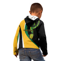 Jamaica Independence Day Personalized Kid Hoodie Green and Yellow Tribal Hummingbird - Wonder Print Shop