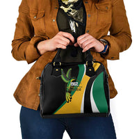 Jamaica Independence Day Personalized Shoulder Handbag Green and Yellow Tribal Hummingbird - Wonder Print Shop
