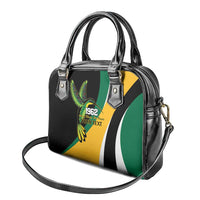 Jamaica Independence Day Personalized Shoulder Handbag Green and Yellow Tribal Hummingbird - Wonder Print Shop