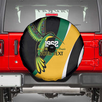 Jamaica Independence Day Personalized Spare Tire Cover Green and Yellow Tribal Hummingbird - Wonder Print Shop