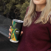 Jamaica Independence Day Personalized Tumbler Cup Green and Yellow Tribal Hummingbird - Wonder Print Shop