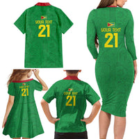 Golden Jaguars Fan Pride Custom Family Matching Long Sleeve Bodycon Dress and Hawaiian Shirt Support Green Gold and Glory - Wonder Print Shop