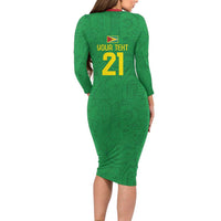 Golden Jaguars Fan Pride Custom Family Matching Long Sleeve Bodycon Dress and Hawaiian Shirt Support Green Gold and Glory - Wonder Print Shop