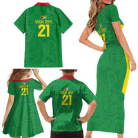 Golden Jaguars Fan Pride Custom Family Matching Short Sleeve Bodycon Dress and Hawaiian Shirt Support Green Gold and Glory - Wonder Print Shop