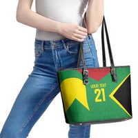 Golden Jaguars Fan Pride Custom Leather Tote Bag Support Green Gold and Glory - Wonder Print Shop