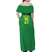 Golden Jaguars Fan Pride Custom Off Shoulder Maxi Dress Support Green Gold and Glory - Wonder Print Shop