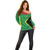 Golden Jaguars Fan Pride Custom Off Shoulder Sweater Support Green Gold and Glory - Wonder Print Shop
