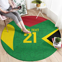 Golden Jaguars Fan Pride Custom Round Carpet Support Green Gold and Glory - Wonder Print Shop