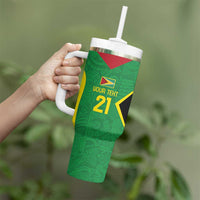 Golden Jaguars Fan Pride Custom Tumbler With Handle Support Green Gold and Glory - Wonder Print Shop