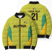 Golden Jaguars Football Custom Bomber Puffer Jacket Proud of Guyana - Wonder Print Shop