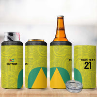Golden Jaguars Football Custom 4 in 1 Can Cooler Tumbler Proud of Guyana - Wonder Print Shop