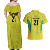 Golden Jaguars Football Custom Couples Matching Off Shoulder Maxi Dress and Hawaiian Shirt Proud of Guyana - Wonder Print Shop