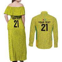Golden Jaguars Football Custom Couples Matching Off Shoulder Maxi Dress and Long Sleeve Button Shirt Proud of Guyana - Wonder Print Shop