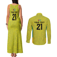 Golden Jaguars Football Custom Couples Matching Tank Maxi Dress and Long Sleeve Button Shirt Proud of Guyana - Wonder Print Shop
