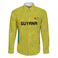 Golden Jaguars Football Custom Family Matching Long Sleeve Bodycon Dress and Hawaiian Shirt Proud of Guyana - Wonder Print Shop