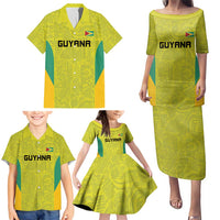 Golden Jaguars Football Custom Family Matching Puletasi and Hawaiian Shirt Proud of Guyana - Wonder Print Shop