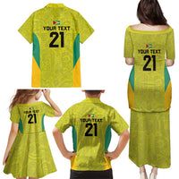 Golden Jaguars Football Custom Family Matching Puletasi and Hawaiian Shirt Proud of Guyana - Wonder Print Shop