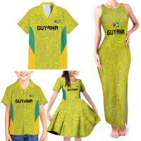 Golden Jaguars Football Custom Family Matching Tank Maxi Dress and Hawaiian Shirt Proud of Guyana - Wonder Print Shop