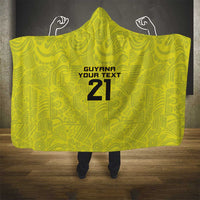 Golden Jaguars Football Custom Hooded Blanket Proud of Guyana - Wonder Print Shop