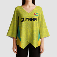 Golden Jaguars Football Custom Kimono Sleeve Blouse Proud of Guyana - Wonder Print Shop