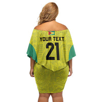 Golden Jaguars Football Custom Off Shoulder Short Dress Proud of Guyana - Wonder Print Shop